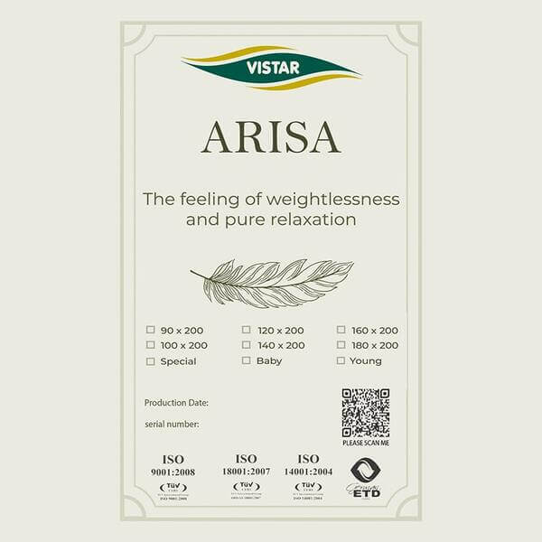 تشک ویستر آریسا | طبی فنر منفصل